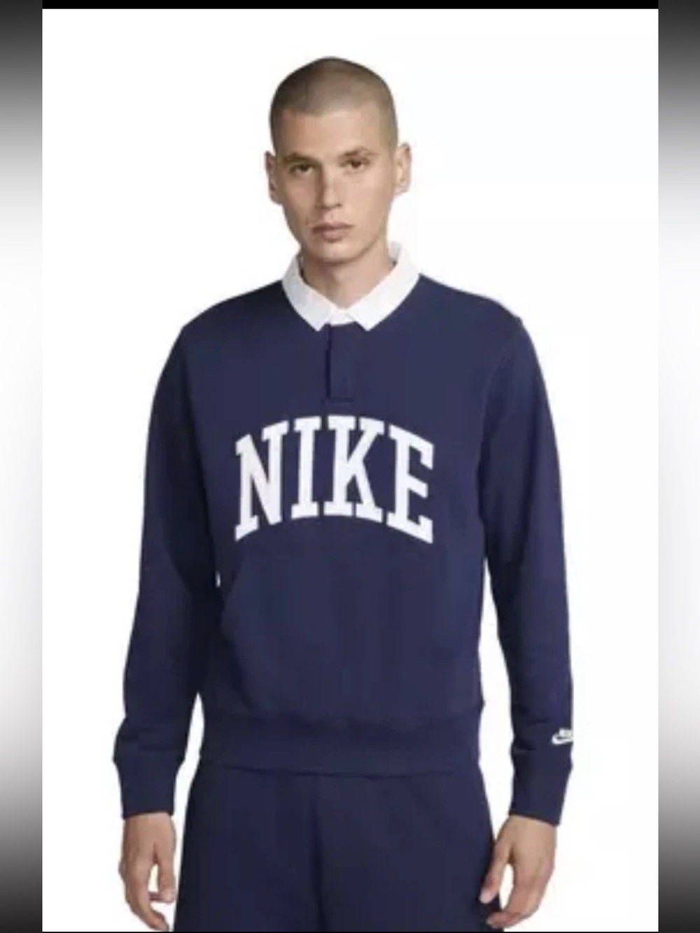 Nike Club Fleece Long Sleeve Polo Shirt XXL - Picture 2 of 8